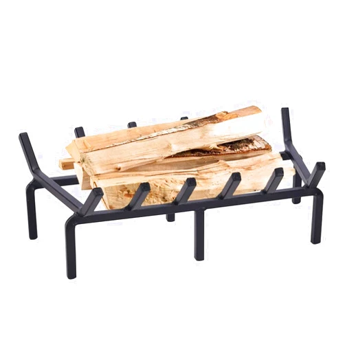 PERTID Fireplace Grate 24 inch Firewood Log Burning Rack Fire Grates, Wood Stove Firewood Burning Rack Holder Black, Kindling Tools Pit Wrought Iron (Size : 24 in)