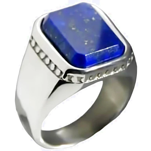 MOUNTJEWELS Natural Mens Lapis Lazuli Ring, 925 Sterling Silver, Men Lapis Ring, Handmade Silver Ring, Gift For Him, Promise Ring
