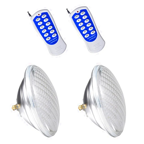 Generic Pair 12V 54W Multi-Color RGB Swimming Pool Spa LED Light Underwater Waterproof with Remote PAR56 Socket