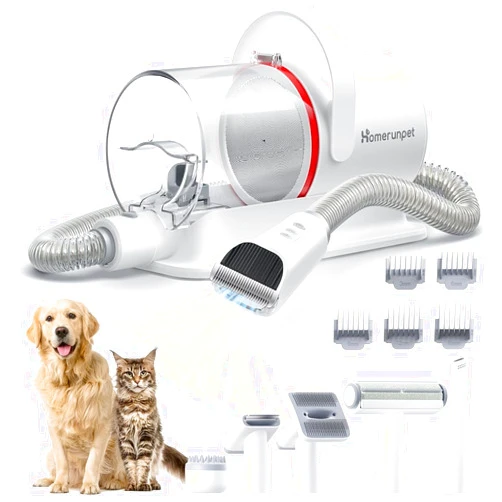 HomeRunPet Ultra Quiet Dog Grooming Vacuum, Pet Vacuum, Suction 99% Pet Hair, 6 Tool Grooming Kit, Anti Shedding, 1.85L Dust Cup, Home Grooming & Cleaning for Dogs, Cats, Others
