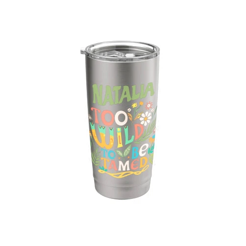 Wildflower Gift For Women Gift For NATALIA NATALIA Name Cute Retro Girls Wildflower NATALIA Name Stainless Steel Insulated Tumbler