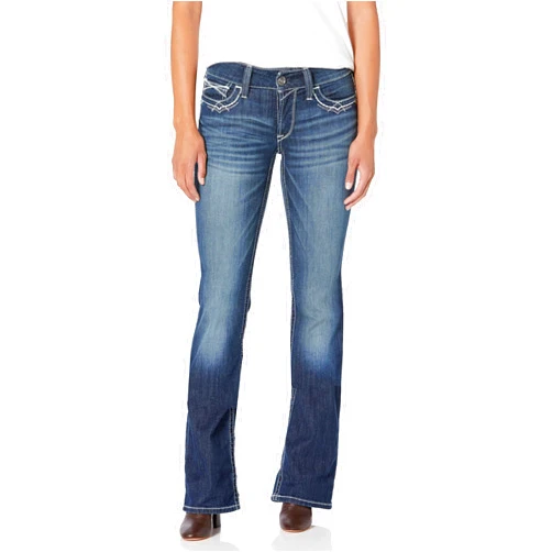 Ariat Women's R.E.A.L. Mid Rise Stretch Whipstitch Boot Cut Jean