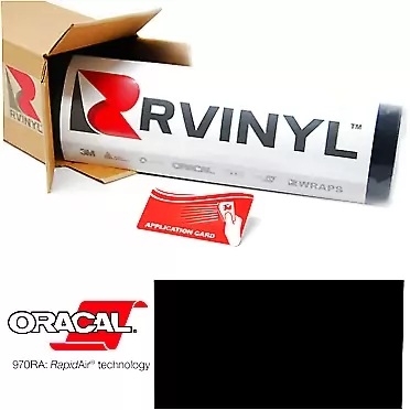 Rvinyl ORACAL 970RA Matte Black 070M Wrapping Cast Film Vehicle Car Wrap Vinyl Sheet Roll - (1ft x 5ft w/App Card) 1ft x 5ft W/ Application Card Matte Black