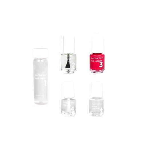 Dazzle Dry Mini Kit 4 Step System - Raspberry Rush, a full coverage raspberry with purple undertones. (5 Piece Kit)