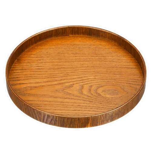PATIKIL Wood Serving Tray 8 Inch, Round Decorative Platter for Home Decor Kitchen Table Candle Holder, Brown