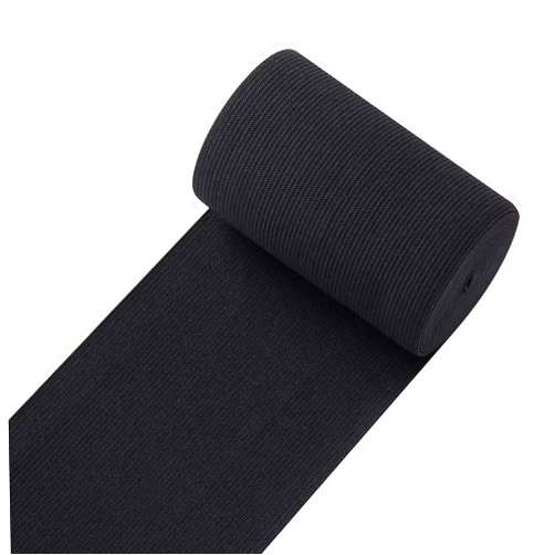 MYUREN Knit Elastic Bands for Sewing Black Heavy Stretch High Elasticity Flat Elastic Cord 4 Inch Wide Braided Elastic Spool 3 Yard