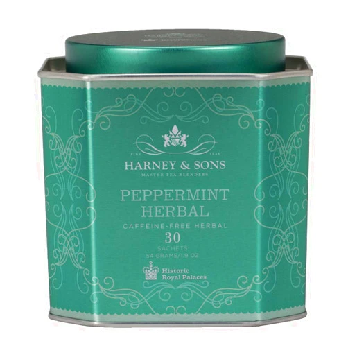Harney & Sons Peppermint Herbal Tea in Sachets, Caffeine-Free Herbal, 30 Sachets