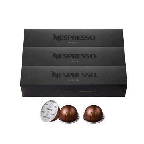 Nespresso Capsules VertuoLine, Intenso, Dark Roast Coffee, 30 Count Coffee Pods
