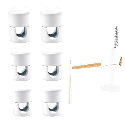 AUXBC 6PCS White Swag Hooks for Ceiling Hanging Lights, Aluminum Ceiling Hook Hanging Light Hooks, Modern Pendant Light Hook, DIY Ceiling Hook for Chandelier Fixture Ceiling Lights Cable