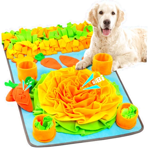 ZMUBB Snuffle Mat for Large Dogs(31'' × 19''), Safe & Durable & Washable Slow Feeder, Dog Puzzle Mat for Foraging & Nosework, Dog Puzzle Feeder for Mental & Physical Stimulation (Peace Blue)
