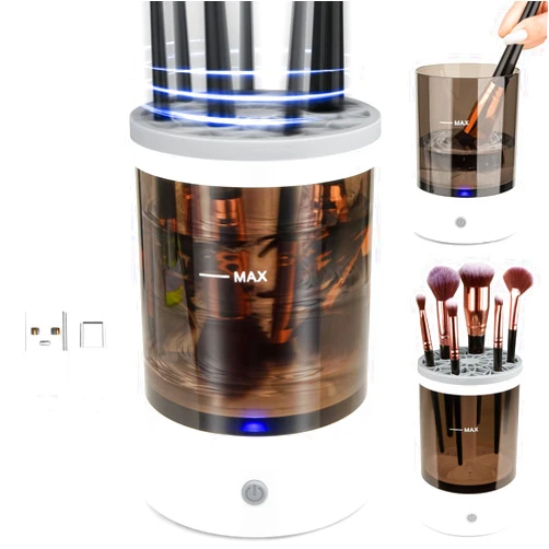 XSMNER Electric Makeup Brush Cleaner, Makeup Brush Cleaner Machine, Makeup Cleaner, Brush Cleaner Fit for All Size Makeup Brush, Cosmetic Brush Cleaner, Automatic Makeup Brush Cleaner, Great Gift for Women