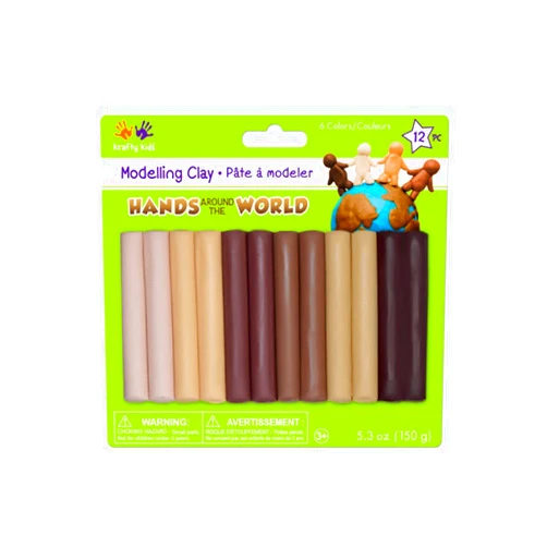 Krafty Kids Colors of The World Modelling Clay - Beige, Tan, Light Brown, Dark Brown, and More - 12 Piece - 5.3 Oz