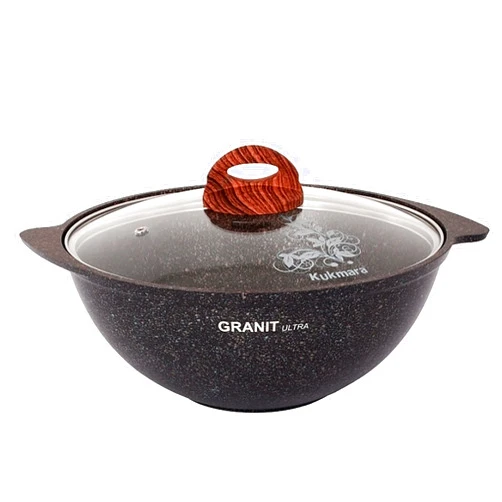 TM KUKMARA Aluminum Wok Kazan Cooking Pot with Lid inchGranit ultra inch 4.8-qt. (4.5 L) Camping Cookware Kitchen Pot