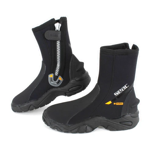 SEAC Pro HD 6mm Neoprene Wetsuit Boots with Side Zipper, XX-Small