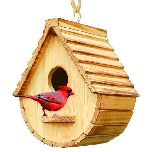 STARSWR Bird House for Outside,Bird Houses Outdoor, Natural Wooden Bird House Clearance Bluebird Finch Cardinals Hanging Birdhouse for Garden Viewing