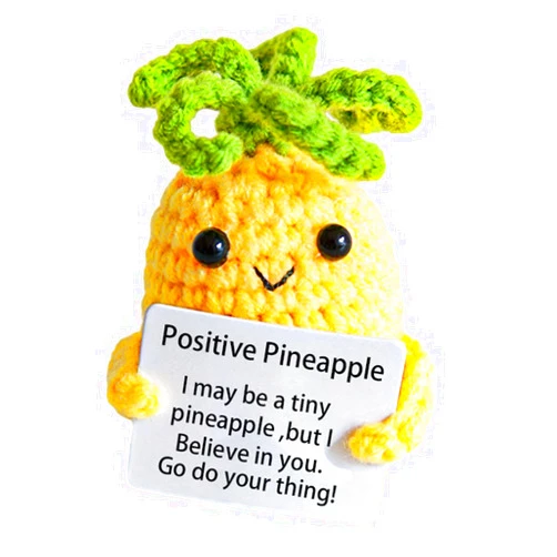 Avgiedy Emotional Support Pineapple, Handmade Crochet Pineapple Knitted Doll Gift, Funny Gifts for Women, Boys, Girls