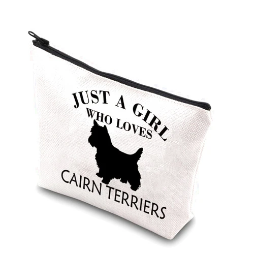 BDPWSS Cairn Terrier Gifts For Women Funny Cairn Dog Mom Gift Just a Girl Who Loves Cairn Terriers Travel Pouch (Girl Cairn Terriers)