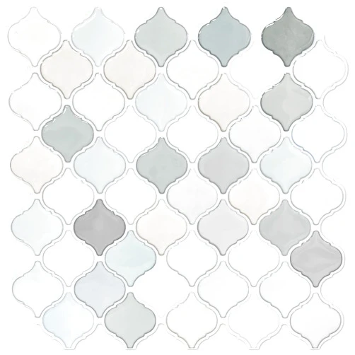 STICKGOO Arabesque Tile Peel and Stick Backsplash, 12”X12” Backsplash Tile for Kitchen Peel and Stick, Self Adhesive Wall Tile Stick on Tiles (Thicker Design, Light Tones)