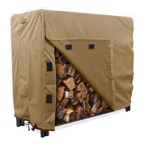 KHOMO GEAR - Heavy Duty Log Rack Cover - 4 Feet - Brown