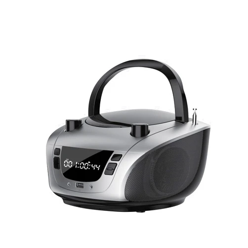 LONPOO Portable CD Boombox -FM & AM Radio, CD Player, Bluetooth, USB, MP3, AUX,Portable, Built-in Stereo Speakers, Carrying Handle, LCD Display,Gray