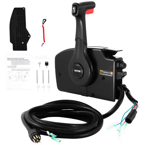 VEVOR Boat Throttle Control 881170A15 for Mercury Side Mounted Outboard Remote Control Single Lever Binnacle with Key Switch and Lanyard