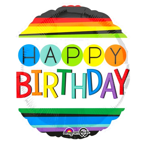 Amscan Burton & Burton Rainbow Happy Birthday Foil/Mylar Balloon