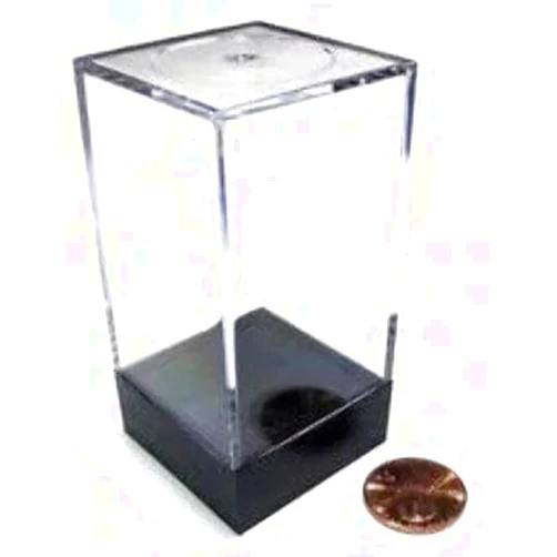Chessex Plastic Figure Display Box: Medium Tall Opaque with a Black Lid – 1.5-inches x 1.5-inches x 2.75-inches - DND D&D Miniatures – TTRPG RPG Dungeons and Dragons, (CHX02805), 16mm