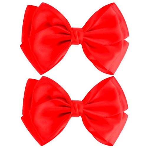 Zolyco Large Big 6 Inch Hair Bows for Girls Thick Ribbon Boutique Alligator Clips Hair Accessories for Baby Girls Toddlers Kids Teens 2 PCS (Red)
