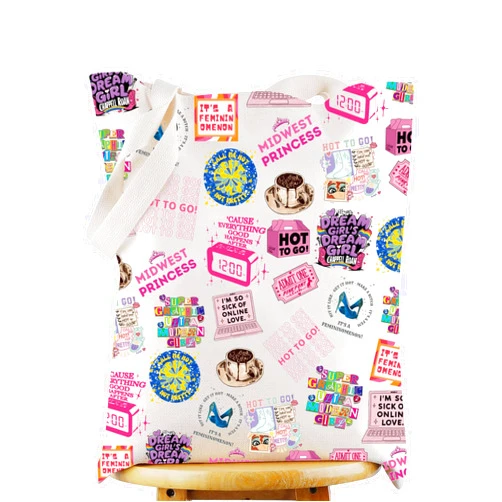 WZMPA Midwest Princess Tote Bag Western Cowgirl Gifts Pink Pony Club Reusable Grocery Bag Midwest Princess Merchandise
