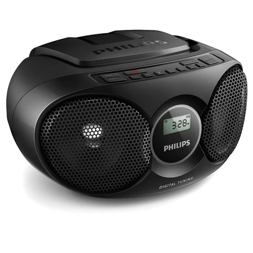 Philips Portable CD Player Boombox, Stereo Dynamic Bass Boost Speakers, Lightweight FM Radio CD Player with LCD Display, USB Playback, Aux Line-in, Boombox CD Player Portable for Home
