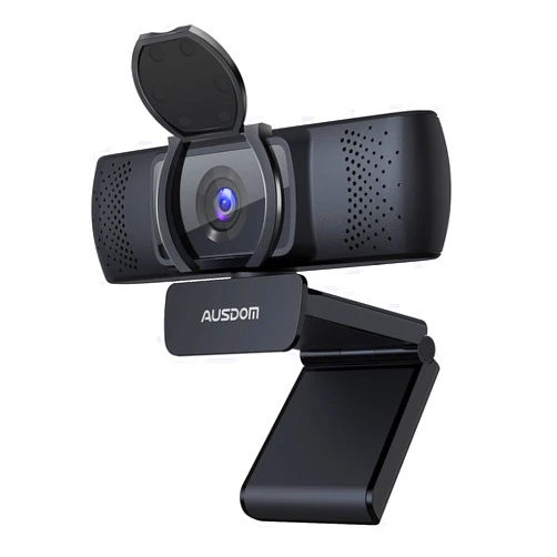 AUSDOM AF640 1080P Webcam with Microphone, 90°FOV USB PC Camera Webcam with Privacy Cover, Plug and Play Computer Camera for Online Calling/Conferencing, Zoom/Skype/YouTube, Laptop/PC