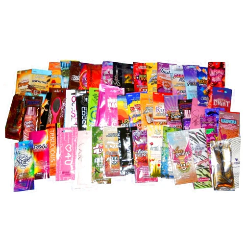 Frohmen 50 NEW ASSORTED INDOOR TANNING BED LOTION PACKETS SAMPLES PACKETTES