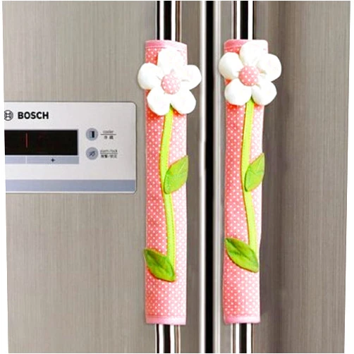 FLYPARTY 2X Handle Covers- Cloth Protector for Electrical Kitchen Appliances,Fridge,Microwave,Dishwasher,Freezer, Oven Door - Keep Clean from Drips,Smudges Fingerprints Dust(Pink)