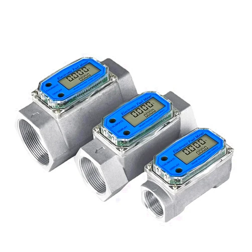 LZYANG 1PCS Stainless Steel Digital Flow Meter K24 for Methanol Diesel Gasoline Kerosene Chemical Water Electronic Liquid Turbine Flowmeter(3l4 BSPM-Barb Alloy)