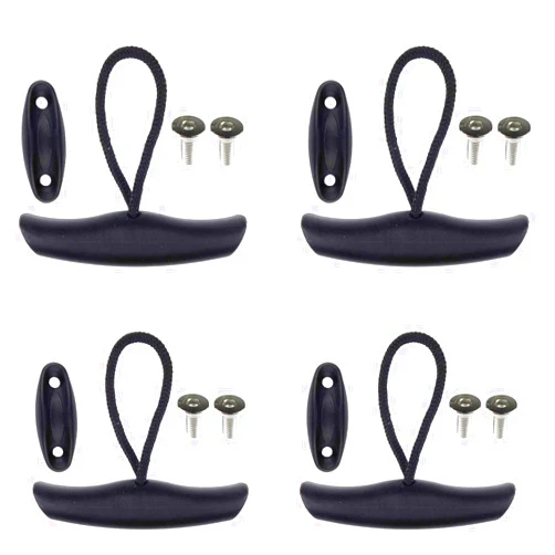 Zelerdo 4 Pack Kayak Carry Pull Handle T-Handle with Cord and Pad Eyes Screws