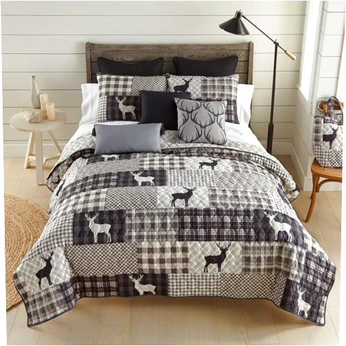 Donna Sharp Queen Bedding Set - 3 Piece - Ridge Point Lodge Quilt Set with Queen Quilt and Two Standard Pillow Shams - Machine Washable