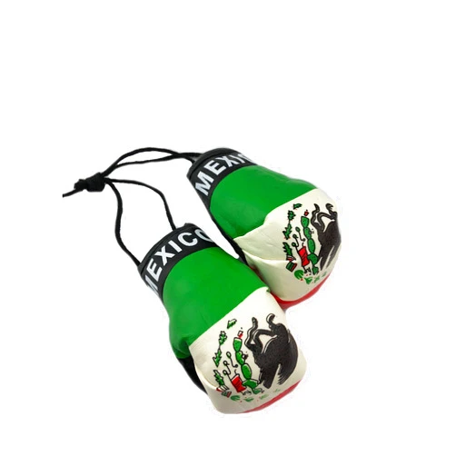 TUKIMA Red Hat Ent Hanging Car Mirror Mini Boxing Gloves (Mexico)