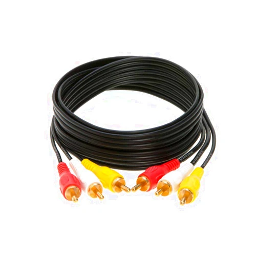 WireZee 3RCA Video/Stereo Audio Cable, Composite Wire Cord DVD HDTV 6ft, 12ft, 15ft, 25ft (6FT)