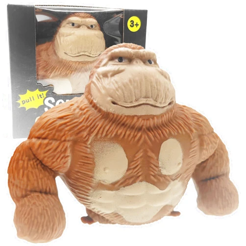 AWANGLUO Funny Brown Monkey Toy, Figure for Kids and Adults, Stretch Gorilla Toy, Decompress and Squeeze Stress Toy , Stress Relief Toy for Children and Adults Sensory Toy, Gift for Easter (TikTok Monkey)