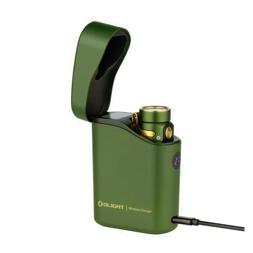 OLIGHT Baton4 Premium Edition EDC Flashlights 1300 Lumens with Type-C Charging Box, Powered by Rechargeable Battery, Small Bright Light IPX8 Waterproof for Emergencies Outdoors (OD Green)