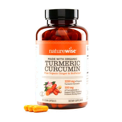 NatureWise Curcumin Turmeric 2250mg | 95% Curcuminoids & BioPerine Black Pepper Extract | Advanced Absorption for Joint Support [2 Month Supply - 180 Count]