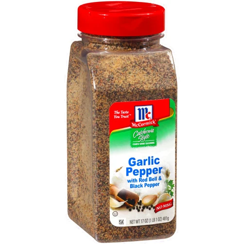 McCormick California Style Garlic Pepper with Red Bell & Black Pepper Coarse Grind Seasoning, 17 oz