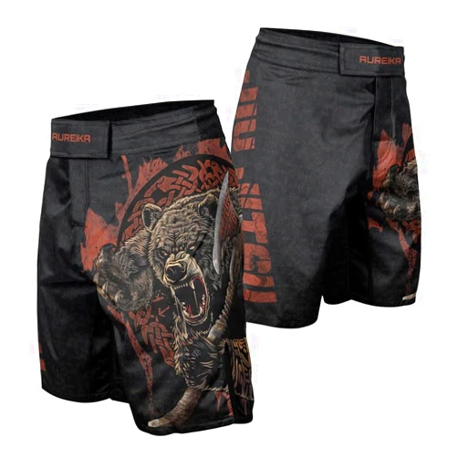 AUREIKA Viking MMA Shorts for Men Fight Shorts Men BJJ Boxing Trunks Grappling Jiu Jitsu Workout & Training