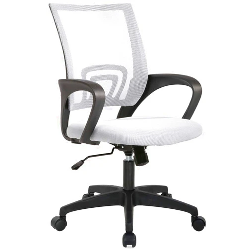 BestOffice Home Office Chair Ergonomic Desk Chair Mesh Computer Chair with Lumbar Support Armrest Executive Rolling Swivel Adjustable Mid Back Task Chair for Women Adults (White)