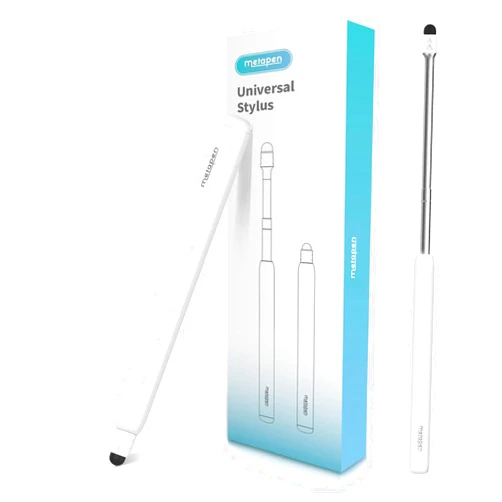 Metapen X1 Universal Stylus Pen for Touch Screens, 2-1 Retractable Pointer & Stylus with Special Flocking Tip, High Precision & Soft, Stylus Pen for iPad/iPhone/Android/Tablets/Samsung/HP/Kindle