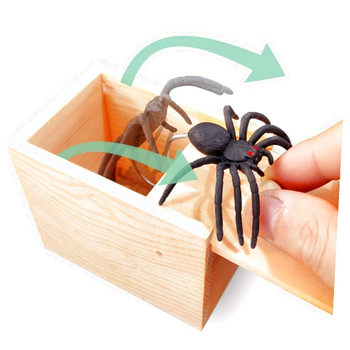 GIIOASA Rubber Spider Prank Surprise Box，Handcrafted Wooden Surprise Box, Fun Practical Surprise Joke Boxes,SpiderBox-Single