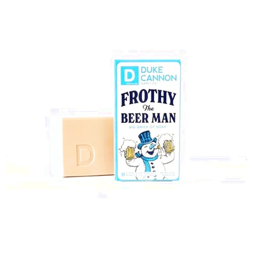 Duke Cannon Supply Co. Big Brick of Soap Bar for Men Holiday Edition | Frothy the Beer Man (Woodsy Sandalwood Scent) | Extra Large, Long-Lasting | Paraben & Cruelty-Free | Made in USA | 10 oz (1 Pack)
