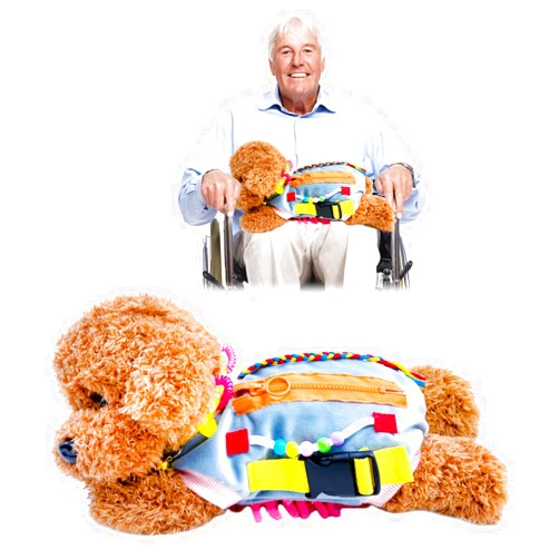 Ibowee Fidget Dog Blanket for Elderly, Fidget Sensory Dog Blanket for Seniors with Alzheimer’s, Dementia Products for Elderly, Sensory Fidget Toys