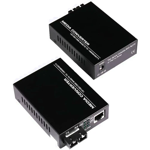 GESD A Pair 2 Pack Multi-Mode Dual SC Fiber Gigabit Fast Ethernet Media Converter, Mini 1x 10/100/1000Base-T RJ45 to 1000Base-SC Slot Converter Transceiver, up to 2KM 850-1310-nm, AC 100V~240V