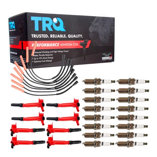 TRQ Ignition Coils Wires & Spark Plugs Fits 10-14 Ford F-150 F-250 F-350